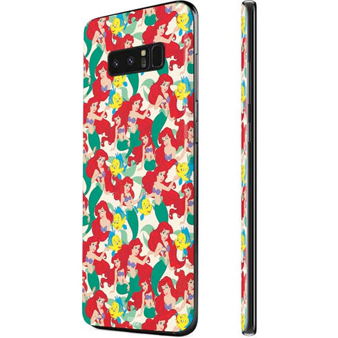 Disney The Little Mermaid Ariel and Flounder Pattern Galaxy Note 8 Skin