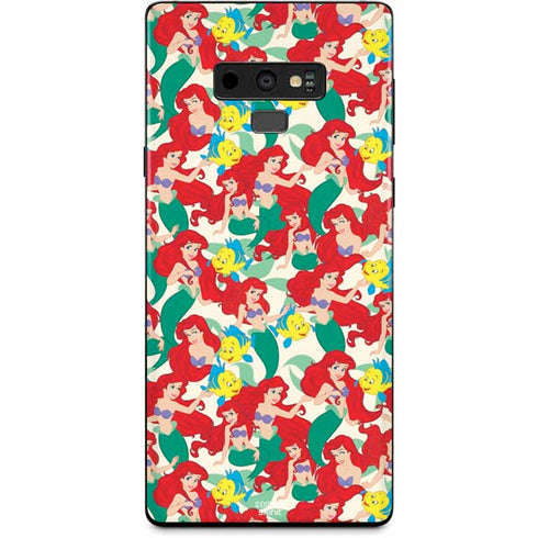 Disney The Little Mermaid Ariel and Flounder Pattern Galaxy Note 9 Skin