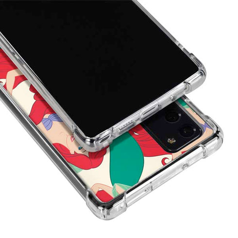Disney The Little Mermaid Ariel and Flounder Pattern Galaxy Note20 5G Clear Case