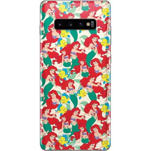 Disney The Little Mermaid Ariel and Flounder Pattern Galaxy S10 Plus Skin