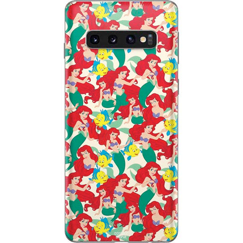 Disney The Little Mermaid Ariel and Flounder Pattern Galaxy S10 Skin