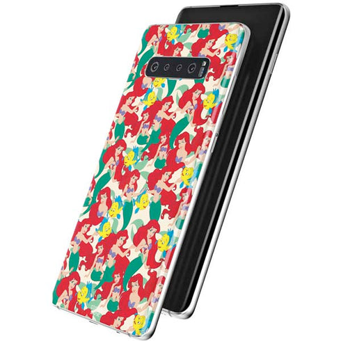 Disney The Little Mermaid Ariel and Flounder Pattern Galaxy S10 Skin
