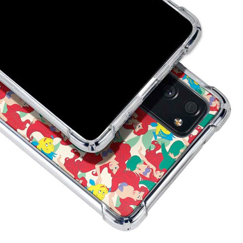 Disney The Little Mermaid Ariel and Flounder Pattern Galaxy S20 FE Clear Case