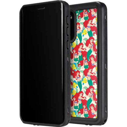 Disney The Little Mermaid Ariel and Flounder Pattern Galaxy S20 Plus Waterproof Case