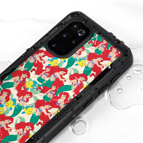 Disney The Little Mermaid Ariel and Flounder Pattern Galaxy S20 Plus Waterproof Case