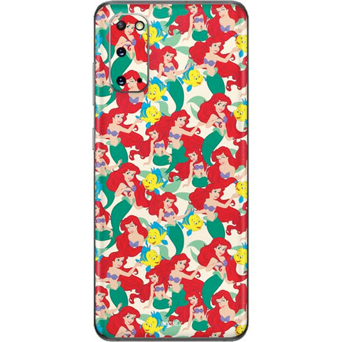 Disney The Little Mermaid Ariel and Flounder Pattern Galaxy S20 Skin