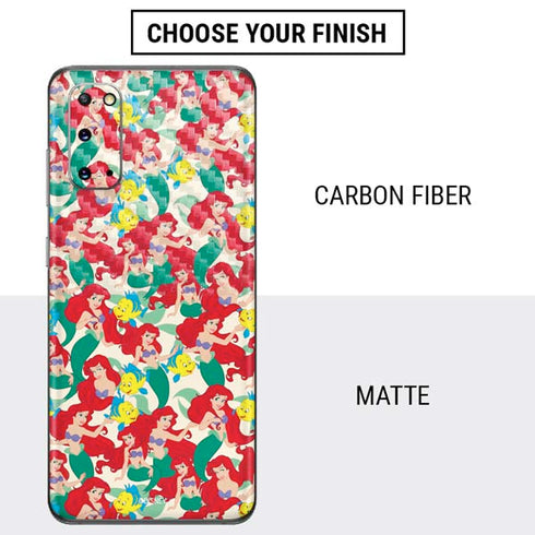Disney The Little Mermaid Ariel and Flounder Pattern Galaxy S20 Skin