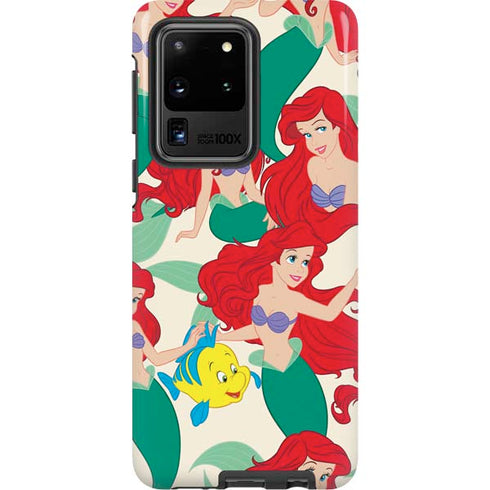 Disney The Little Mermaid Ariel and Flounder Pattern Galaxy S20 Ultra 5G Pro Case