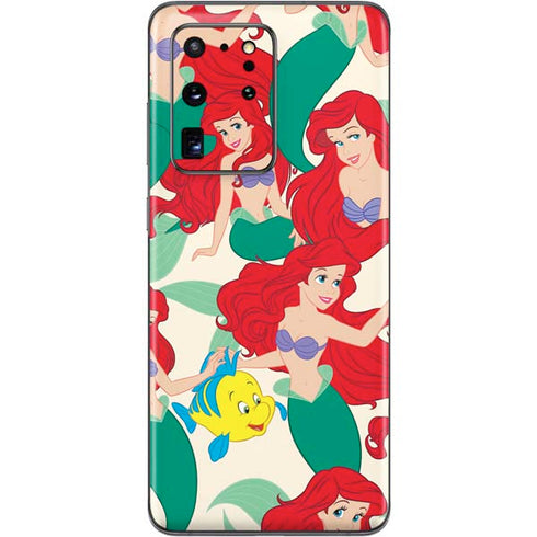 Disney The Little Mermaid Ariel and Flounder Pattern Galaxy S20 Ultra 5G Skin