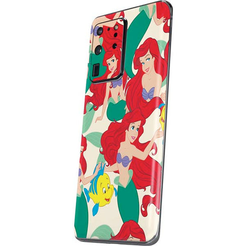 Disney The Little Mermaid Ariel and Flounder Pattern Galaxy S20 Ultra 5G Skin