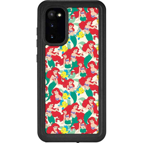 Disney The Little Mermaid Ariel and Flounder Pattern Galaxy S20 Waterproof Case
