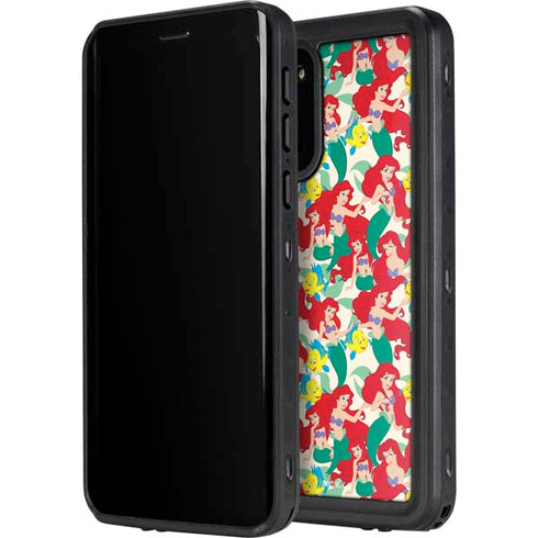 Disney The Little Mermaid Ariel and Flounder Pattern Galaxy S20 Waterproof Case