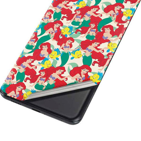 Disney The Little Mermaid Ariel and Flounder Pattern Galaxy S21 Ultra 5G Skin