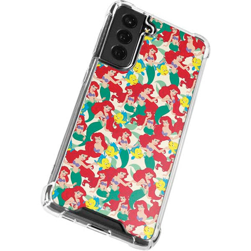 Disney The Little Mermaid Ariel and Flounder Pattern Galaxy S22 Plus Clear Case