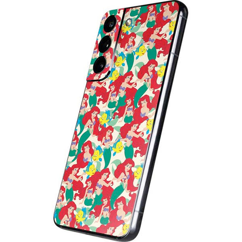 Disney The Little Mermaid Ariel and Flounder Pattern Galaxy S22 Skin