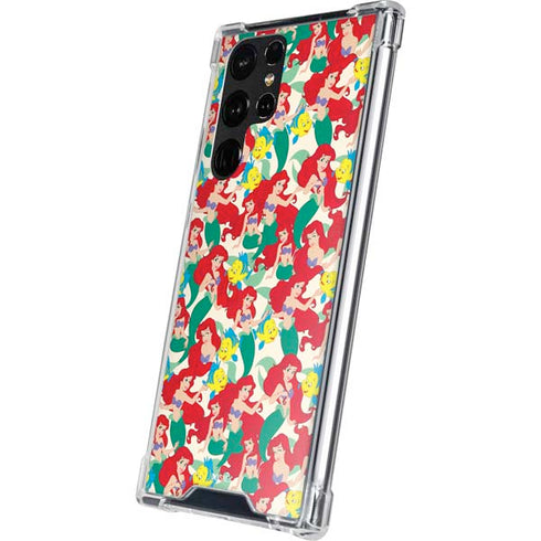 Disney The Little Mermaid Ariel and Flounder Pattern Galaxy S22 Ultra Clear Case