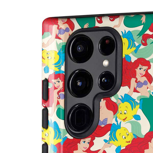 Disney The Little Mermaid Ariel and Flounder Pattern Galaxy S22 Ultra Pro Case