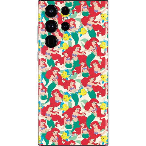 Disney The Little Mermaid Ariel and Flounder Pattern Galaxy S22 Ultra Skin