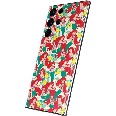 Disney The Little Mermaid Ariel and Flounder Pattern Galaxy S22 Ultra Skin