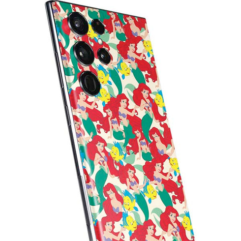 Disney The Little Mermaid Ariel and Flounder Pattern Galaxy S22 Ultra Skin