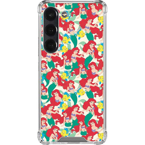 Disney The Little Mermaid Ariel and Flounder Pattern Galaxy S23 Clear Case