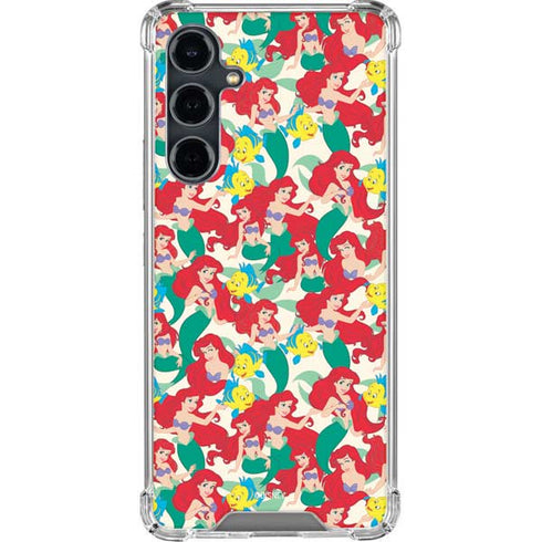 Disney The Little Mermaid Ariel and Flounder Pattern Galaxy S23 FE Clear Case