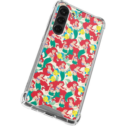 Disney The Little Mermaid Ariel and Flounder Pattern Galaxy S23 Plus Clear Case
