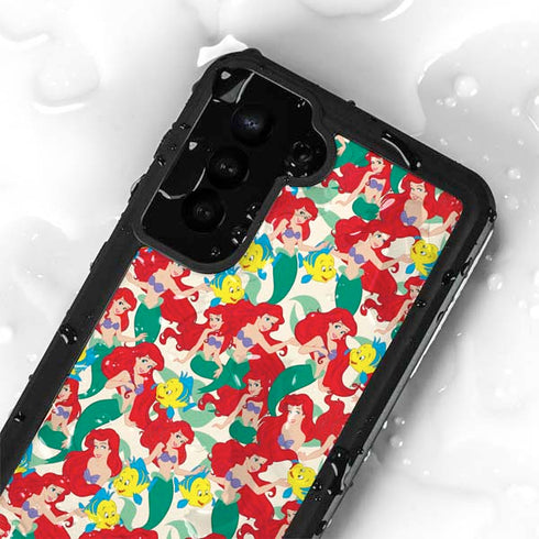 Disney The Little Mermaid Ariel and Flounder Pattern Galaxy S23 Waterproof Case