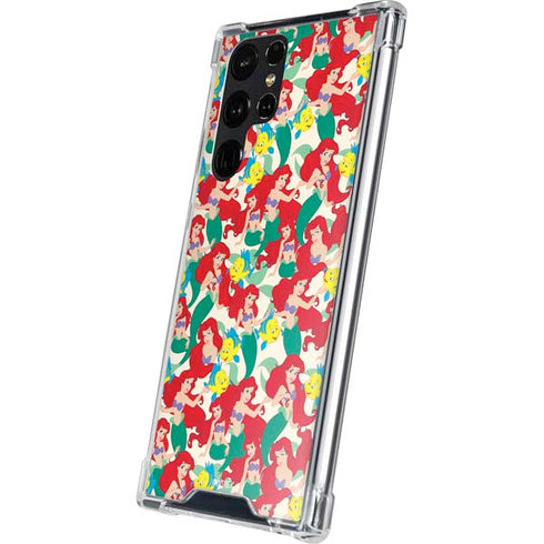 Disney The Little Mermaid Ariel and Flounder Pattern Galaxy S24 Ultra Clear Case