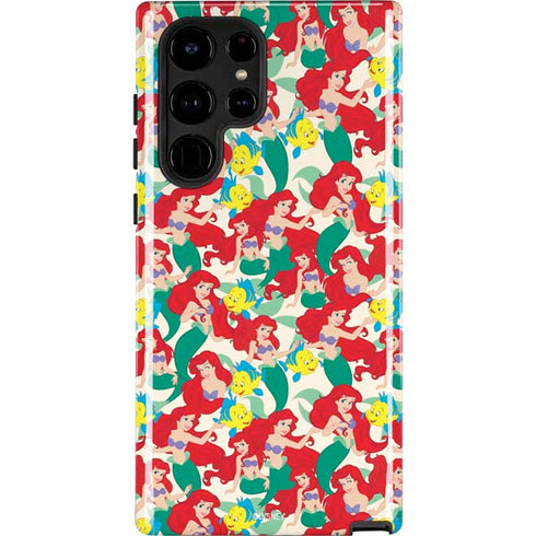 Disney The Little Mermaid Ariel and Flounder Pattern Galaxy S24 Ultra Impact Case