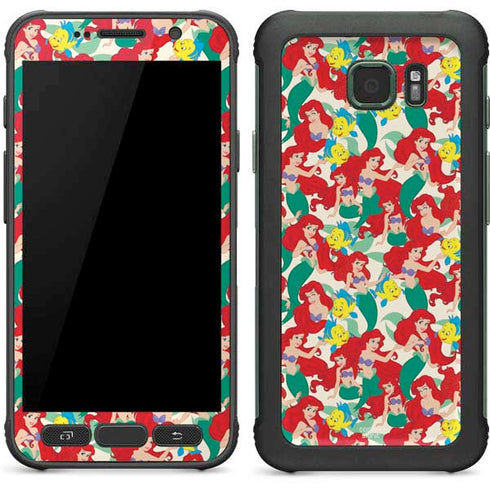 Disney The Little Mermaid Ariel and Flounder Pattern Galaxy S7 Active Skin