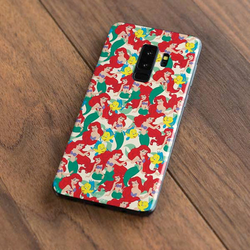 Disney The Little Mermaid Ariel and Flounder Pattern Galaxy S9 Plus Skin