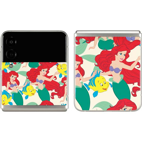 Disney The Little Mermaid Ariel and Flounder Pattern Galaxy Z Flip3 5G Skin