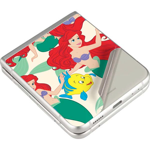 Disney The Little Mermaid Ariel and Flounder Pattern Galaxy Z Flip3 5G Skin