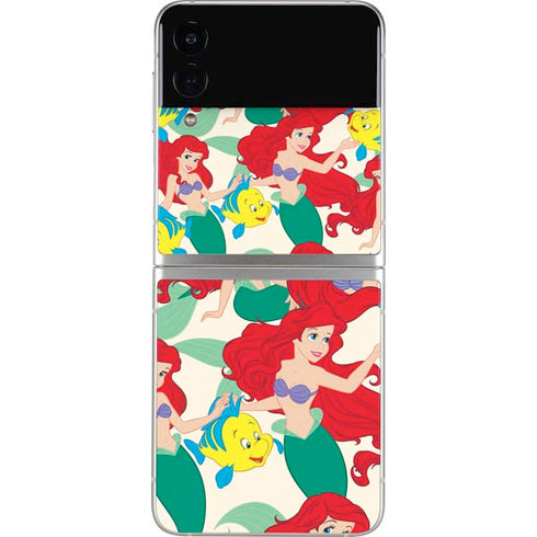 Disney The Little Mermaid Ariel and Flounder Pattern Galaxy Z Flip4 5G Skin