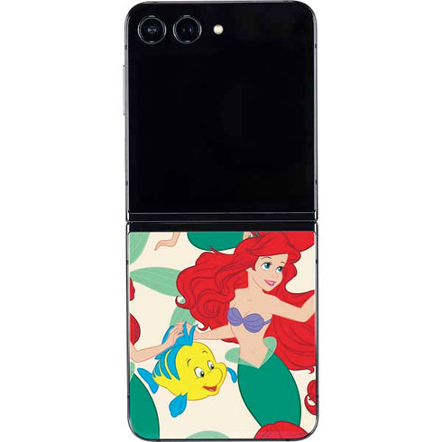 Disney The Little Mermaid Ariel and Flounder Pattern Galaxy Z Flip5 5G Skin