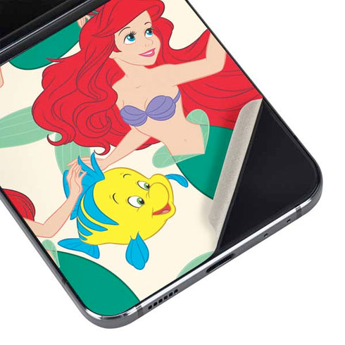 Disney The Little Mermaid Ariel and Flounder Pattern Galaxy Z Flip5 5G Skin