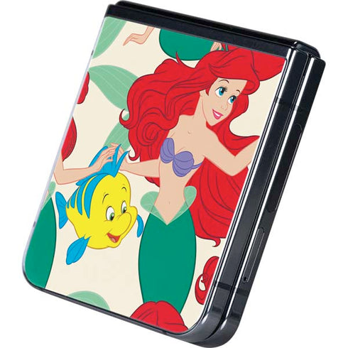 Disney The Little Mermaid Ariel and Flounder Pattern Galaxy Z Flip5 5G Skin