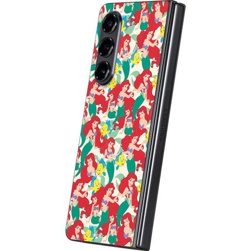 Disney The Little Mermaid Ariel and Flounder Pattern Galaxy Z Fold5 5G Skin