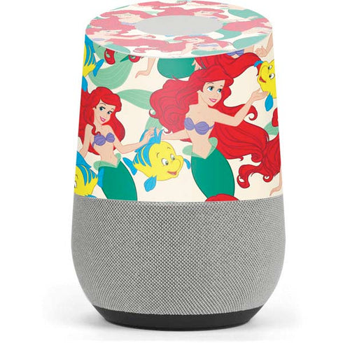 Disney The Little Mermaid Ariel and Flounder Pattern Google Home Skin