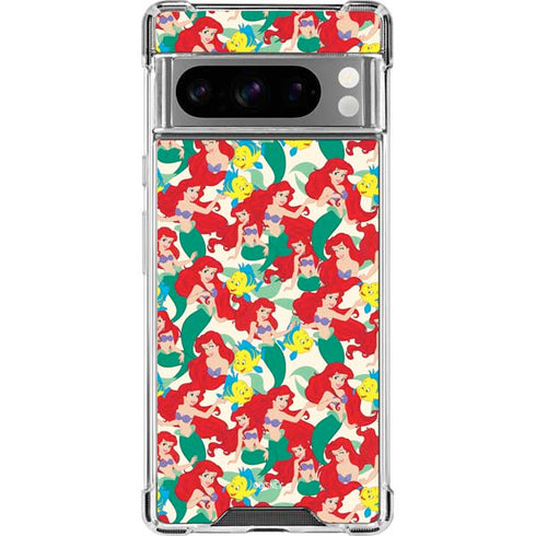 Disney The Little Mermaid Ariel and Flounder Pattern Google Pixel 8 Pro Clear Case