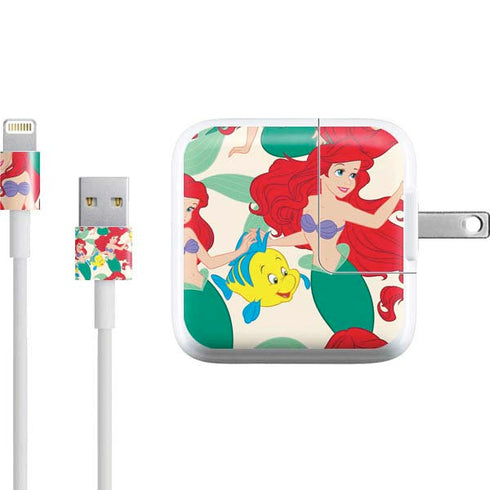 Disney The Little Mermaid Ariel and Flounder Pattern iPad Charger (10W USB) Skin