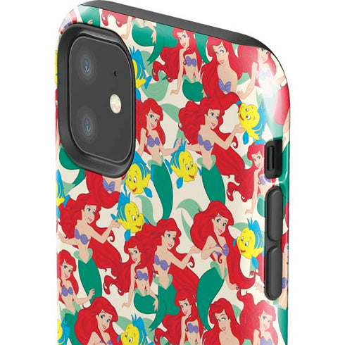 Disney The Little Mermaid Ariel and Flounder Pattern iPhone 11 Impact Case