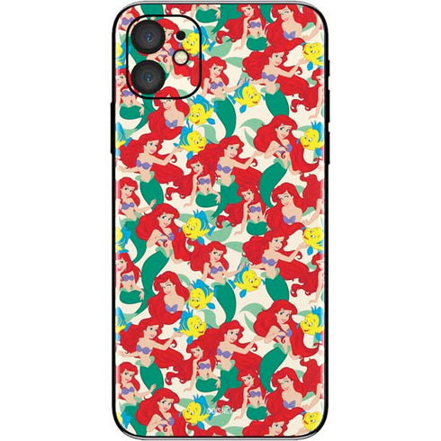 Disney The Little Mermaid Ariel and Flounder Pattern iPhone 11 Skin