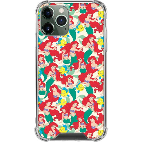 Disney The Little Mermaid Ariel and Flounder Pattern iPhone 12 Pro Clear Case