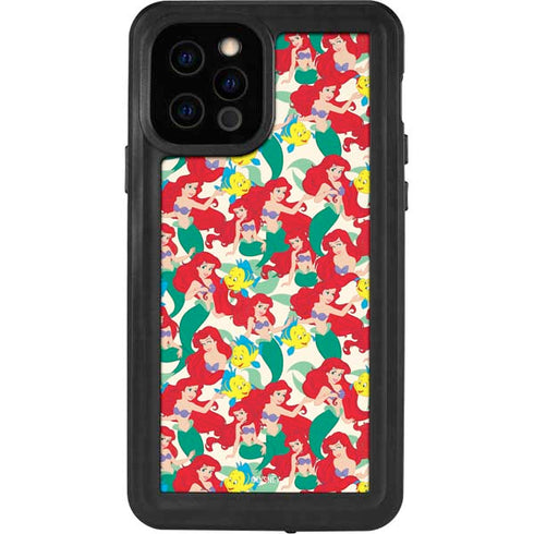 Disney The Little Mermaid Ariel and Flounder Pattern iPhone 12 Pro Waterproof Case