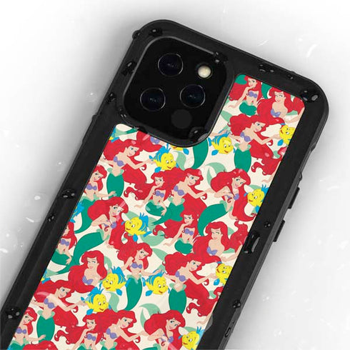 Disney The Little Mermaid Ariel and Flounder Pattern iPhone 12 Pro Waterproof Case