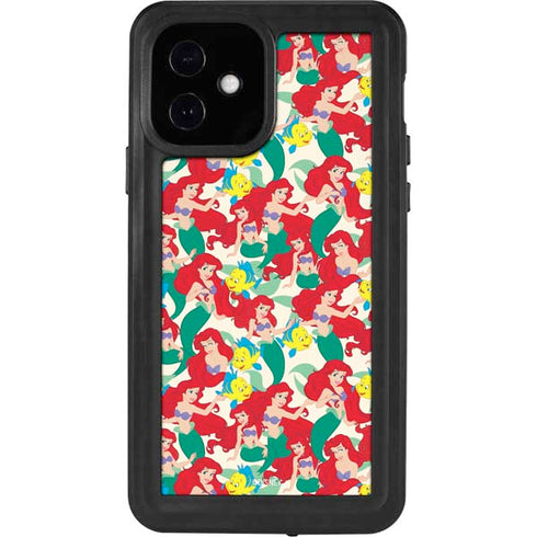 Disney The Little Mermaid Ariel and Flounder Pattern iPhone 12 Waterproof Case