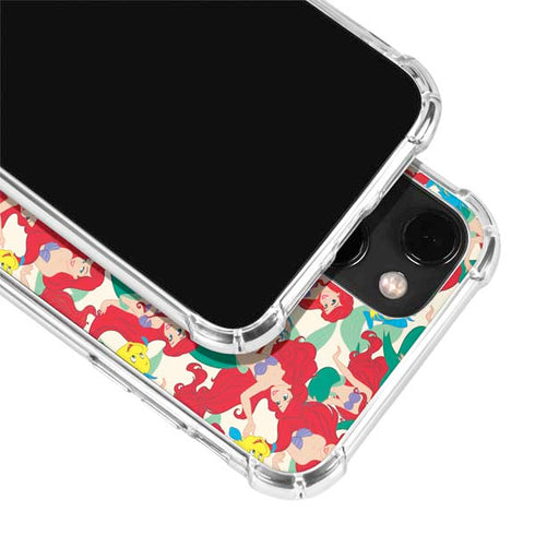 Disney The Little Mermaid Ariel and Flounder Pattern iPhone 13 Mini Clear Case