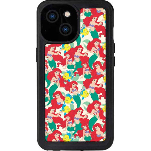 Disney The Little Mermaid Ariel and Flounder Pattern iPhone 13 Mini Waterproof Case